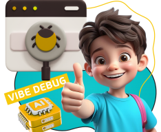 Тестирование & Vibe Debug. Охотники за багами - КИБЕРшкола программирования для детей, компьютерные курсы для школьников, начинающих и подростков - KIBERone г. Пушкино